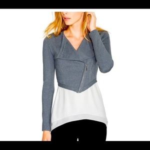 White House Black Market Knit Moto Jacket - XXS